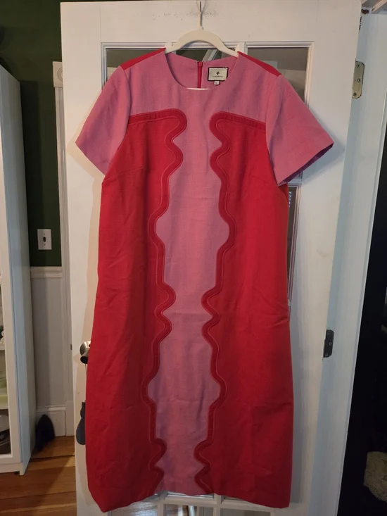 Tuckernuck Pink and Red Wave-Panel Midi Dress - XL - Picture 6 of 10